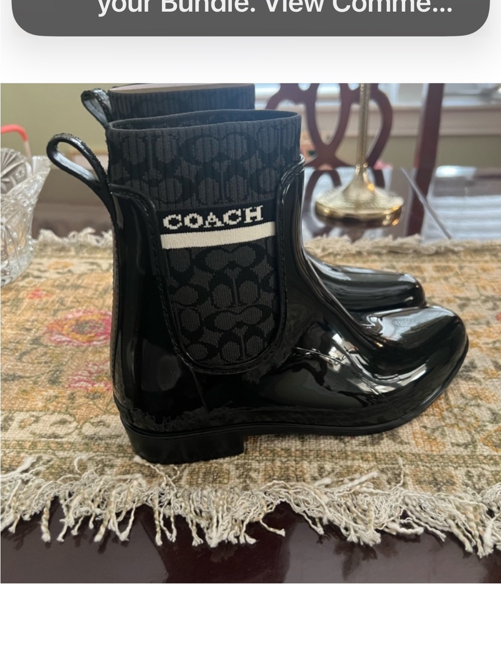 COACH Women's Rivington Rain Boots Chelsea - Picture 7 of 17